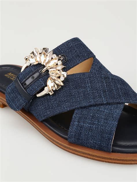 michael kors 7 zipper slider|Michael Kors denim slides.